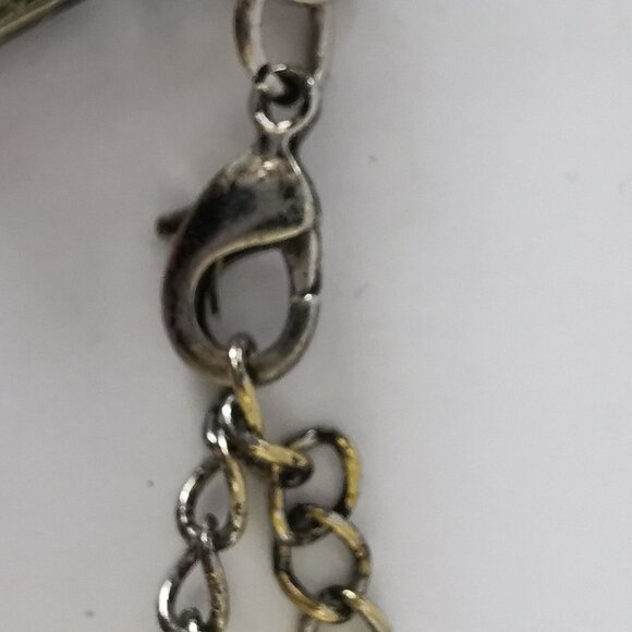 Wide Chain& Rhinestone Cleopatra Collar Necklace Bib Collar 5 Rows - Picture 2 of 10